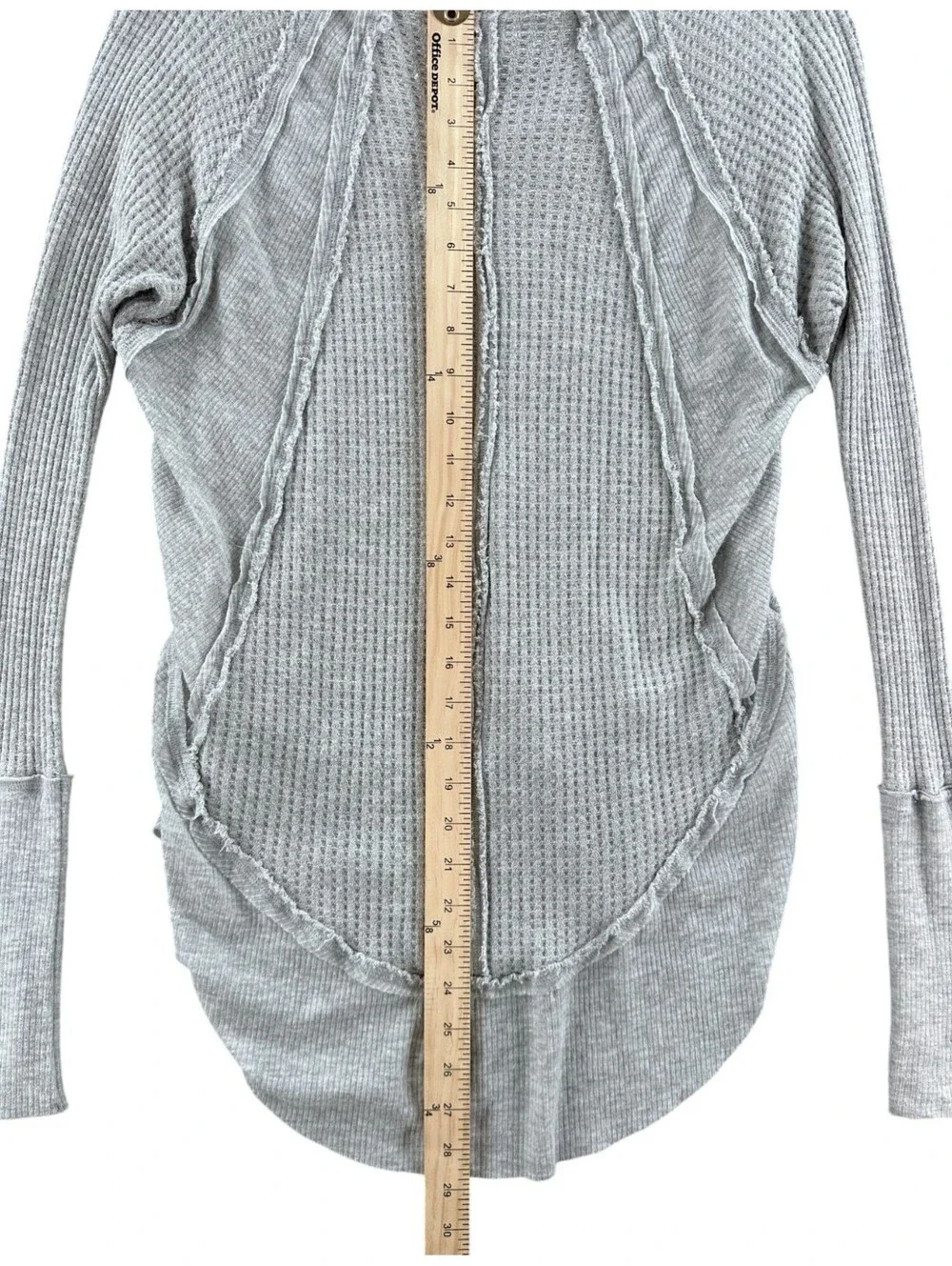 Free People We the Free Laguna Gray Waffle Knit Thermal Tunic Top XS
